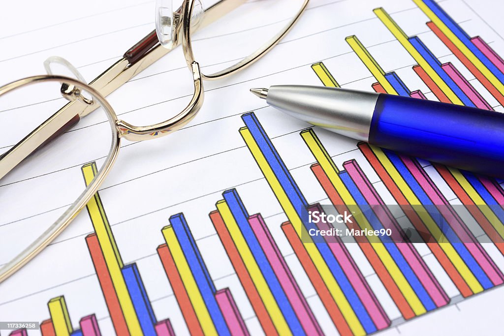 Grafico colorato business - Foto stock royalty-free di Affari