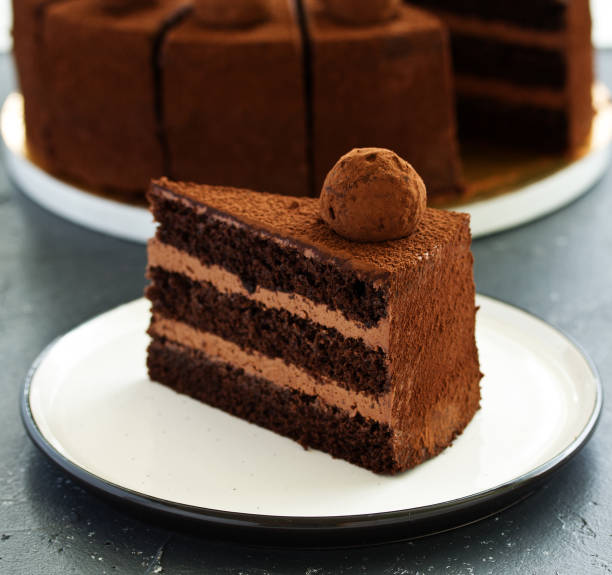 istock Chocolate cake. A slice of chocolate cake. Selective focus 1173367983