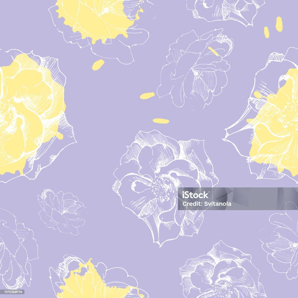 Roses Patterns Ink Vector Seamless Pattern Of Roses Graphic Drawing Ink And Pen Stock ...