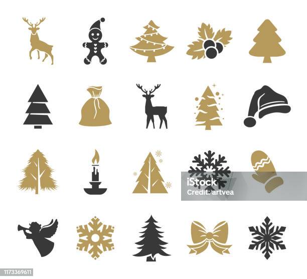 Vakantie Icons Set Stockvectorkunst en meer beelden van Kerstmis - Kerstmis, Feest- en gedenkdagen, Vakantie