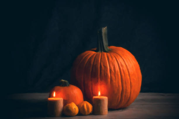 istock Still Life Pumpkin Painting 1173371696
