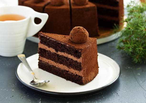 istock Chocolate cake. A slice of chocolate cake. Selective focus 1173376042