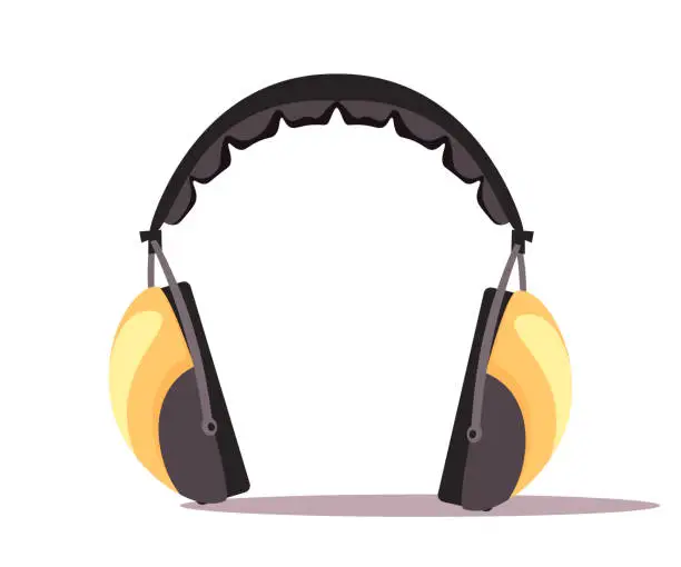 Vector illustration of Headphones flat vector illustration