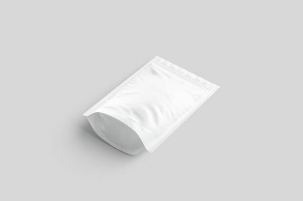 istock Blank white zipper pouch lying mockup isolated on gray background 1173380072