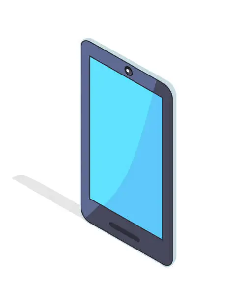 Vector illustration of Smartphone Portable Cellphone in Isometric Design