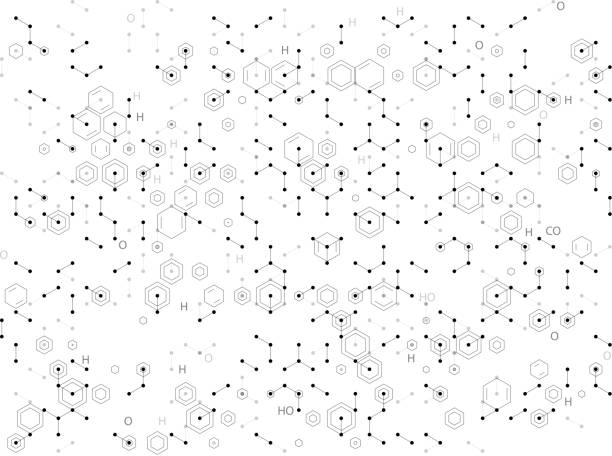 naukowy sześciokątny wzór - chemistry molecule formula molecular structure stock illustrations