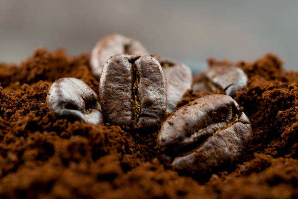 istock coffee beans in ground coffee close-up 1173383522