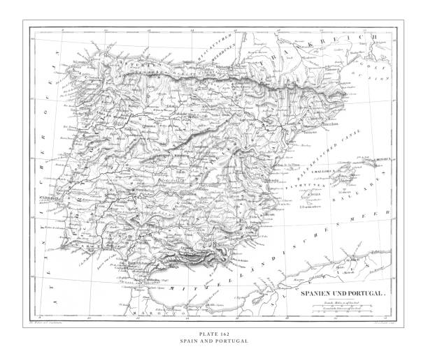 istock Spain and Portugal Engraving Antique Illustration, Published 1851 1173383701