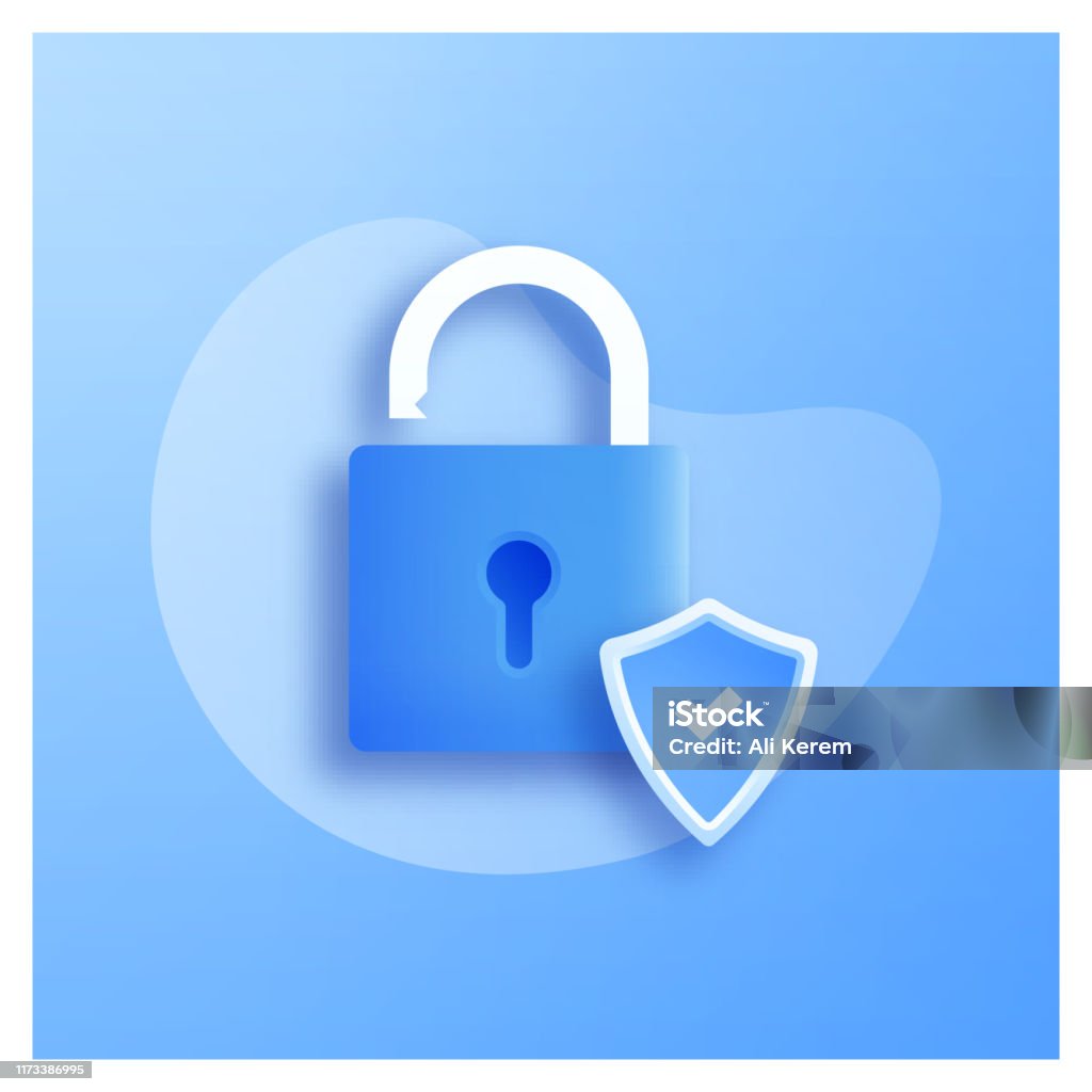 Padlock Sheild Padlock Shield Stock Illustration - Download Image Now - Data, Privacy ...