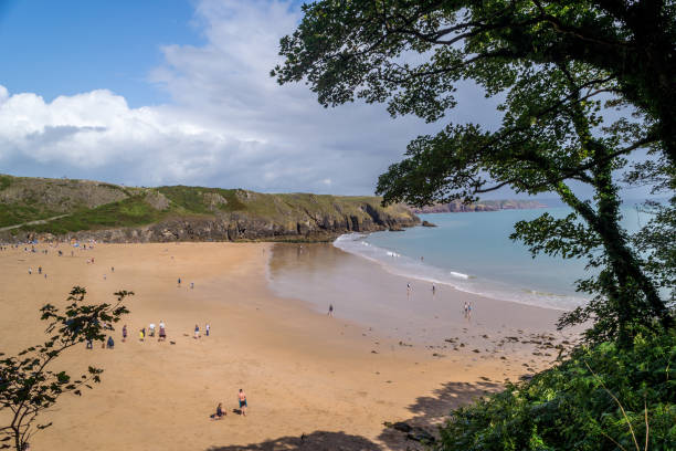 istock Coast with beach and monuments, Wales 1173392069