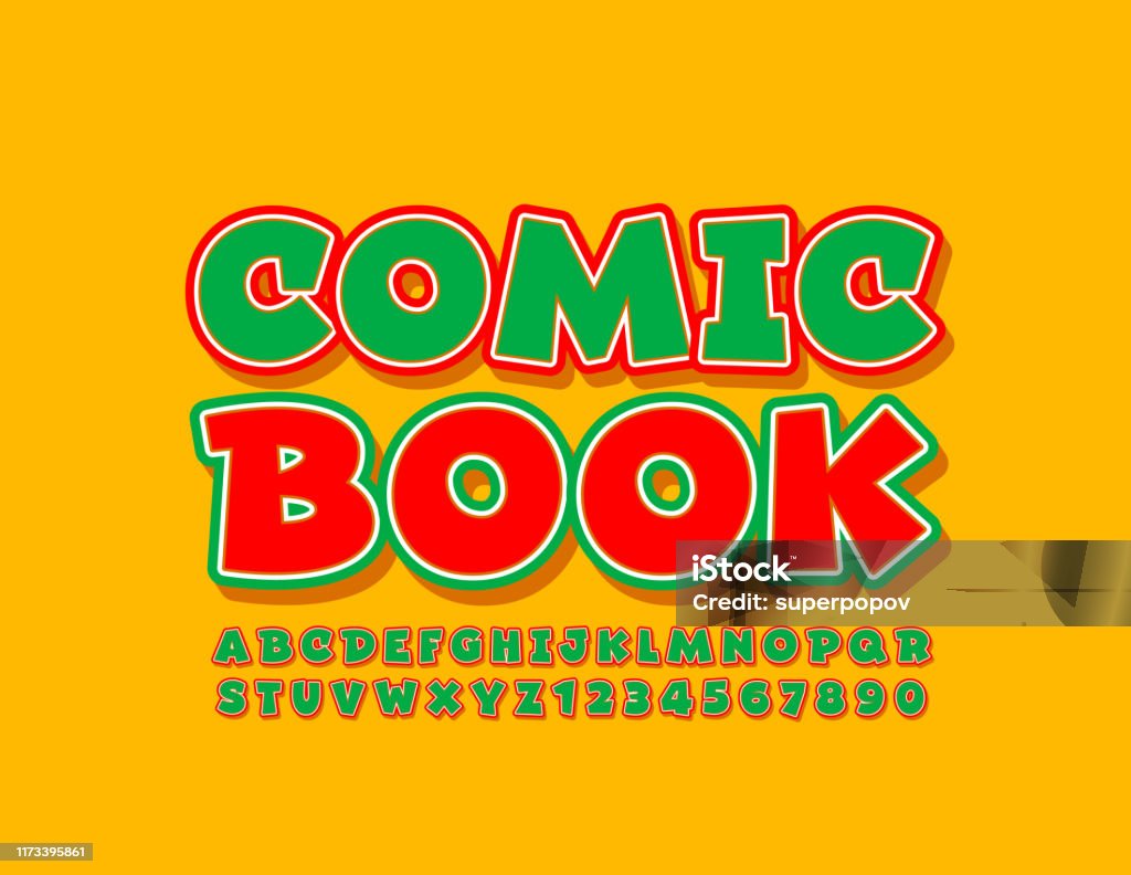 Comics Sign Lettering Vector Bright Sign Comic Book Creative Alphabet Letters And Numbers ...