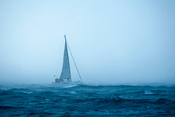 Sailing race in stormy weather