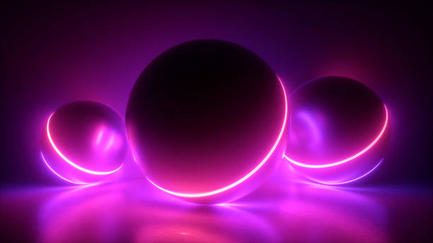 istock 3d render, abstract pink neon background, glowing balls, ultraviolet light 1173397992