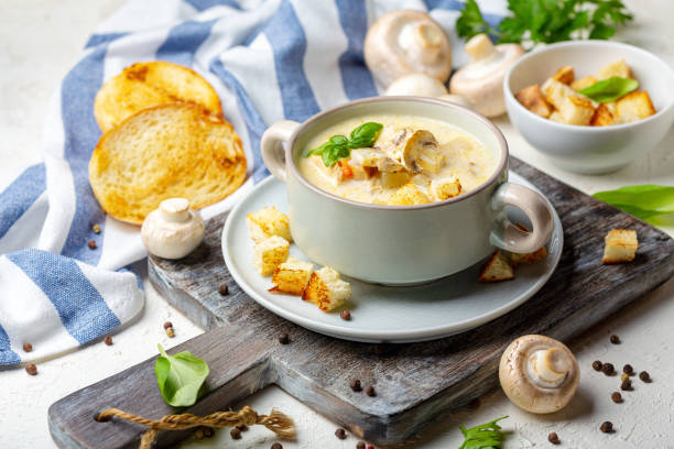istock Chicken cream soup with mushrooms. 1173403247