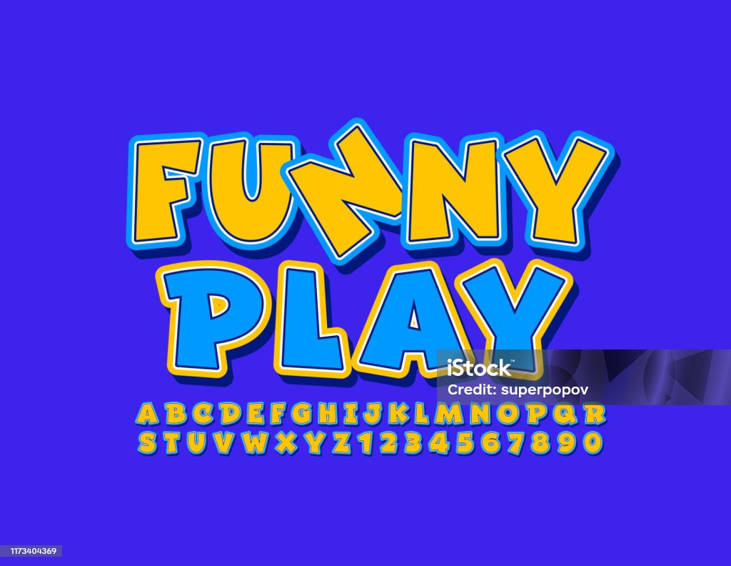 Fun Sign Letters Vector Bright Sign Funny Play Creative Alphabet Letters And Numbers ...