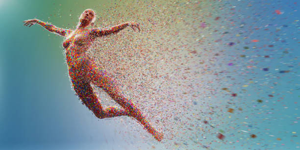 istock Multi-Coloured Squares Coming Together to Form Abstract Graceful Female Figure 1173404874