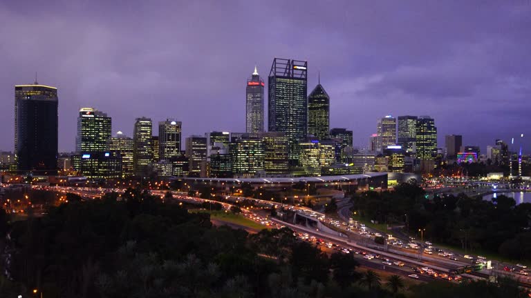 Skyline of Perth with city central business district