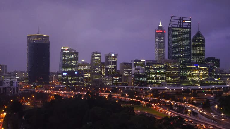 Skyline of Perth with city central business district