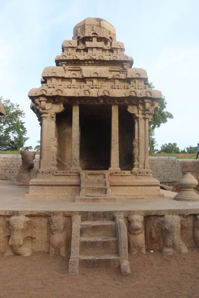 istock Indian rock-cut architecture Pancha Rathas monument complex at Mahabalipuram 1173408737