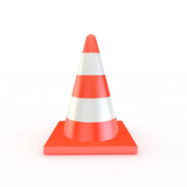 istock Orange traffic cone with white stripes 1173409179