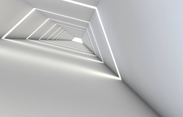 istock Abstract tunnel with gaps, with a reflective floor and ceiling 1173410740