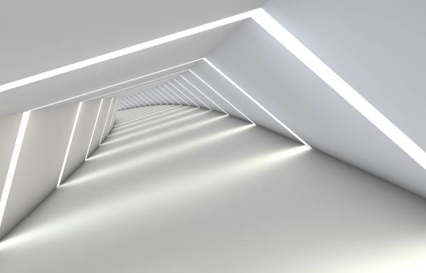 istock Abstract tunnel with gaps, with a reflective floor and ceiling 1173410816
