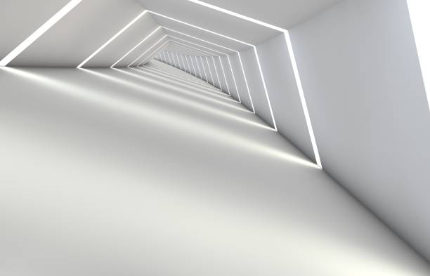 istock Abstract tunnel with gaps, with a reflective floor and ceiling 1173411057