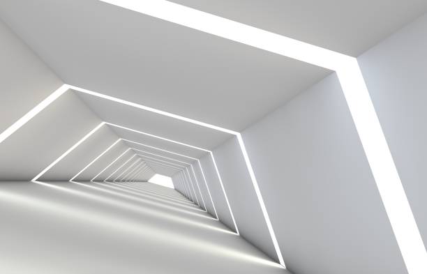 istock Abstract tunnel with gaps, with a reflective floor and ceiling 1173411475