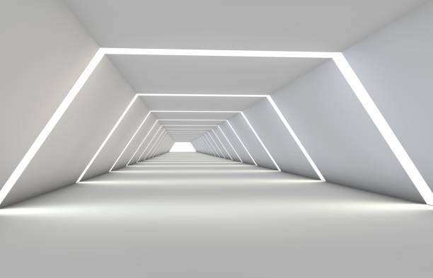 istock Abstract tunnel with gaps, with a reflective floor and ceiling 1173412319