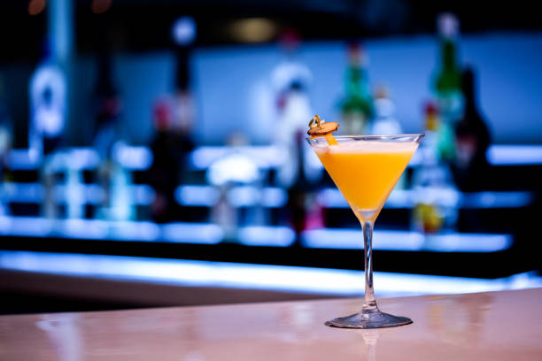 istock Beautiful orange cocktail on the bar counter. 1173412449