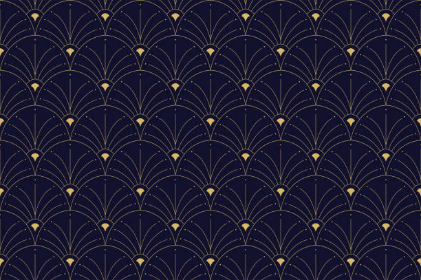 illustrazioni stock, clip art, cartoni animati e icone di tendenza di moderno modello art deco senza cuciture. texture astratta alla moda. sfondo geometrico vettoriale. - pattern art deco circle backgrounds