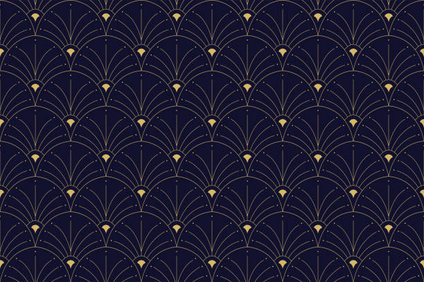 現代のアールデコシームレスなパターン。トレンディな抽象的なテクスチャ。ベクトル幾何学的背景。 - art deco pattern backgrounds ornate点のイラスト素材／クリップアート素材／マンガ素材／アイコン素材