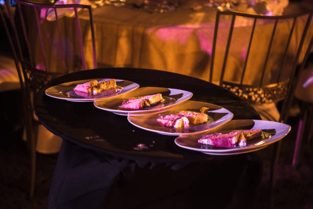 istock Serving tables at the banquet night. Night scene. 1173414186