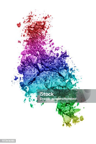 Crushed Rainbow Eyeshadow Stock Photo - Download Image Now - Rainbow, Eyeshadow, Make-Up