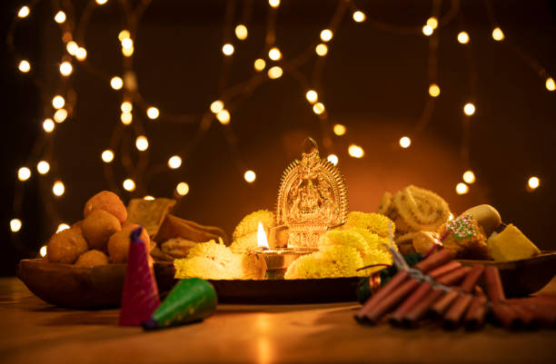 istock Diwali decoration on Diwali day 1173423553