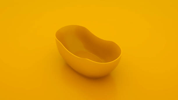 istock Modern bathtub isolated on yellow background. 3d illustration. 1173425190
