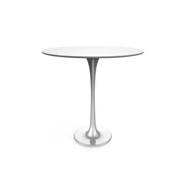 istock Table metal on a long leg. There is free space for your design. White isolated background 1173425246