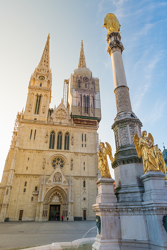Zagreb Cathedral taken in early morning before sun was fully up