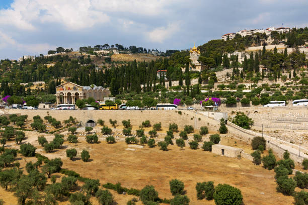 israel. jerusalém. cidade velha. a muralha sul. vista do monte das azeitonas - el aqsa - fotografias e filmes do acervo