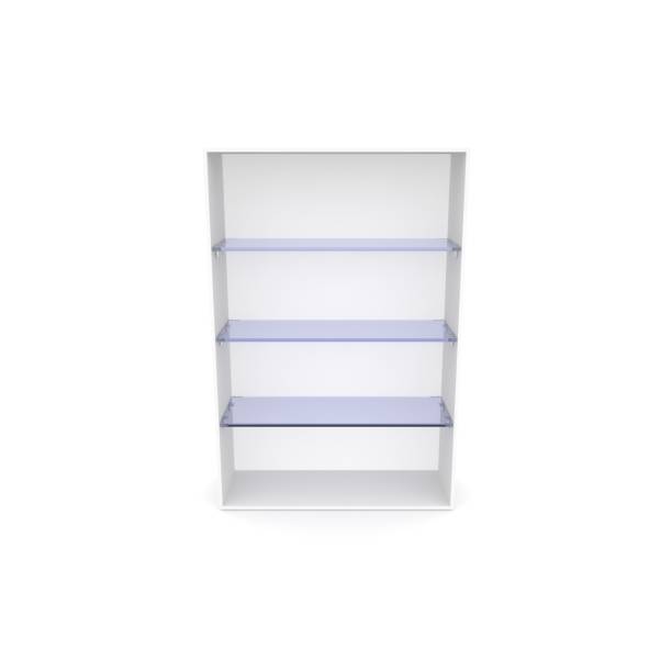 istock An empty showcase with blue glass shelves. White isolated background 1173429154
