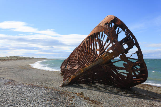 istock Wreckages on San Gregorio beach, Chile historic site 1173429815
