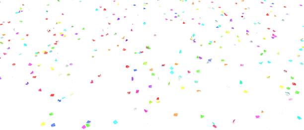 istock Bright and colorful confetti flying on the floor. Isolated background 1173431256