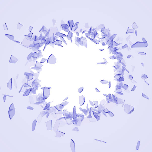 istock Broken glass from the blow, shot on a white isolated background 1173431411
