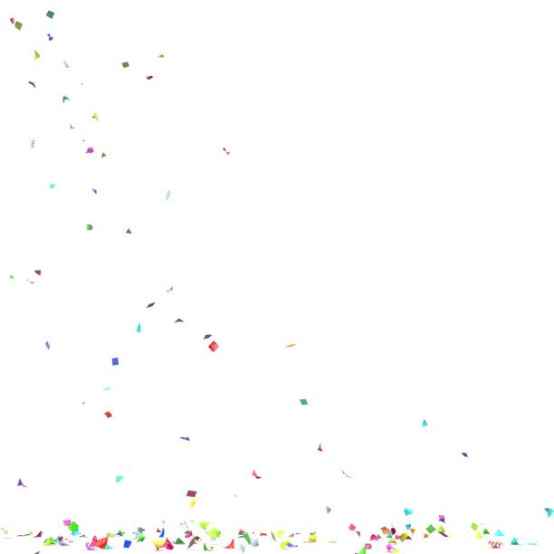 istock Bright and colorful confetti flying on the floor. Isolated background 1173431480