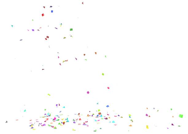 istock Bright and colorful confetti flying on the floor. Isolated background 1173431497
