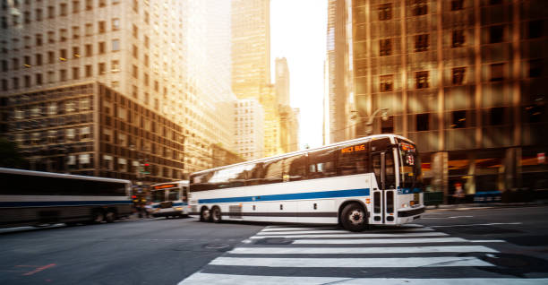 istock Public transportation bus in New York 1173431931