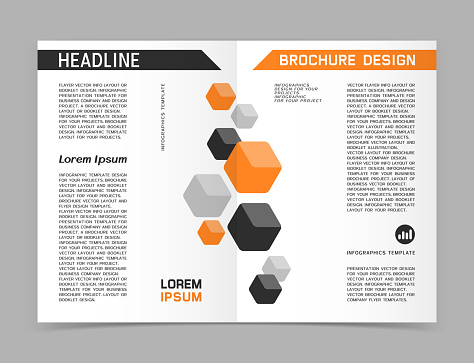 Paper brochure or web banner design. Vector illustration