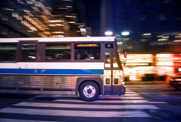 istock Public transportation bus in New York 1173442820