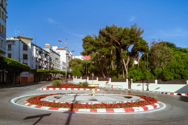 Tangier, Morocco, May 28, 2019: The Place de France in the heart of downtown of Tangier, northern Morocco