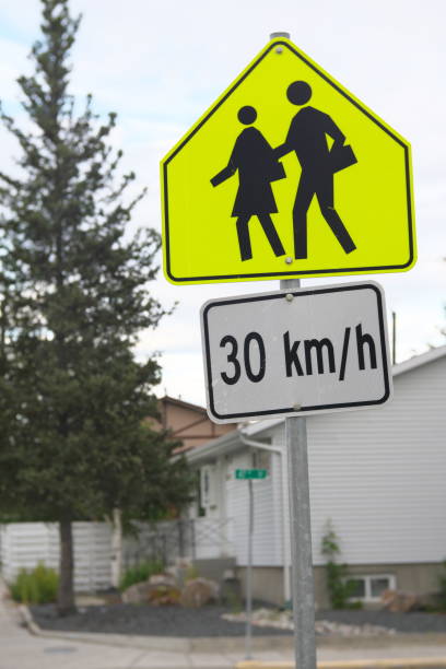 istock School Ahead sign in Yellowknife, Canada 1173444695